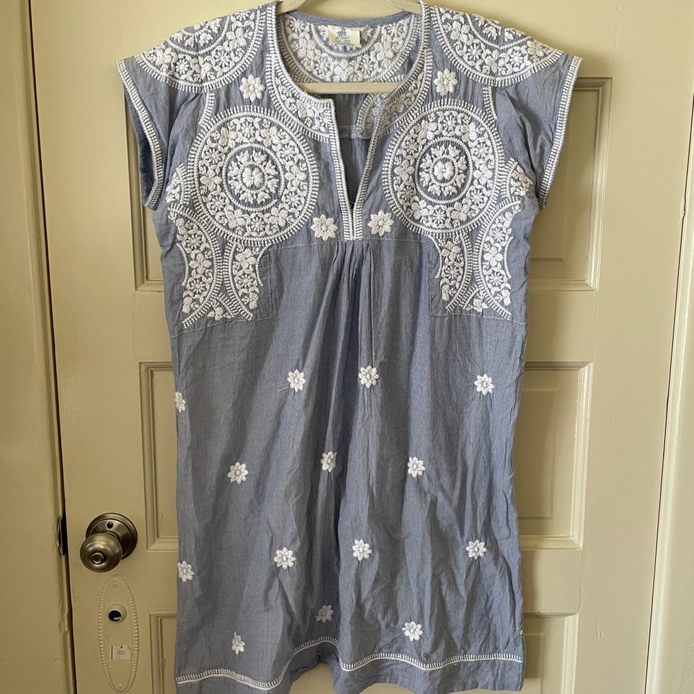 Radhe Blue Embroidered Women's Dress